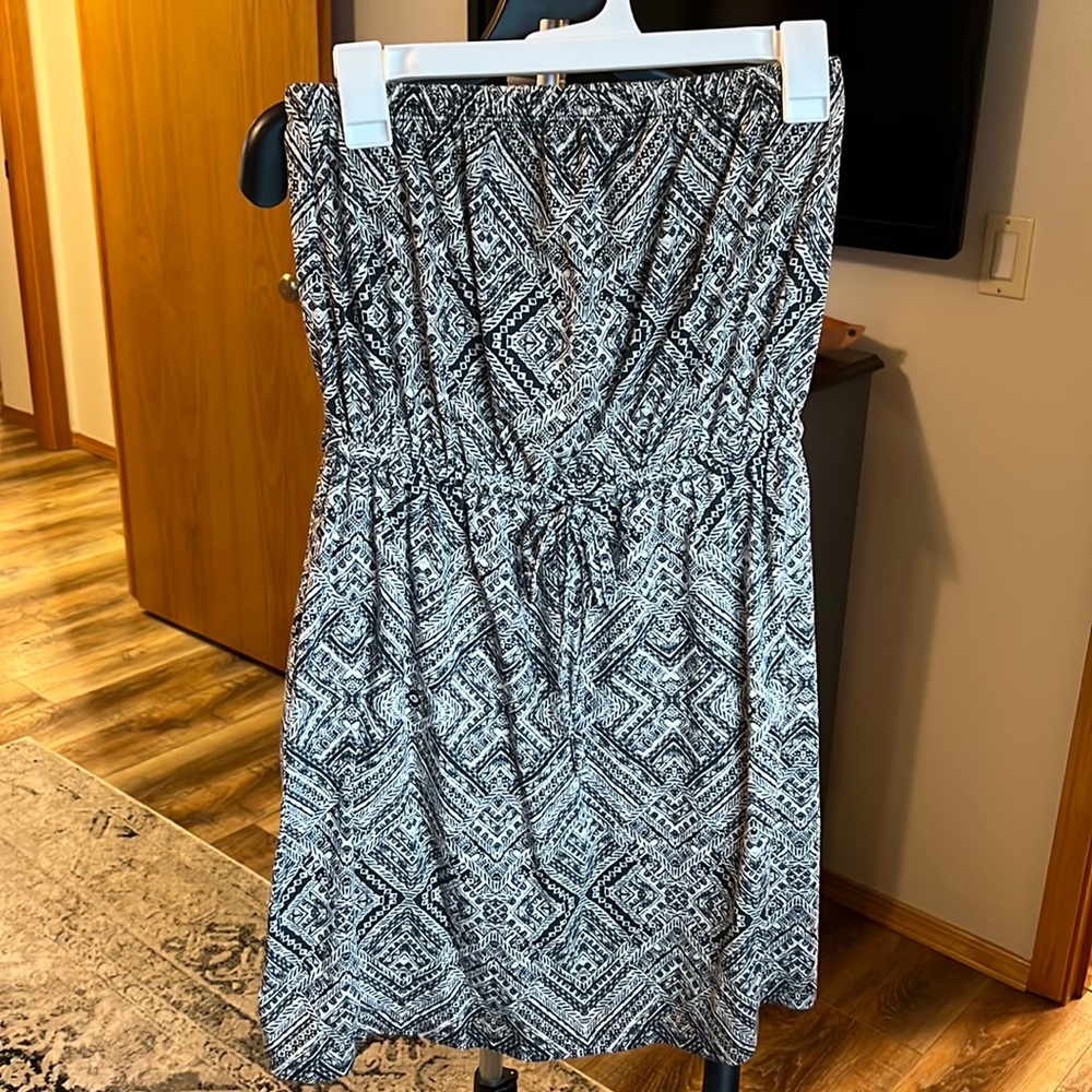 Strapless dress lightly worn